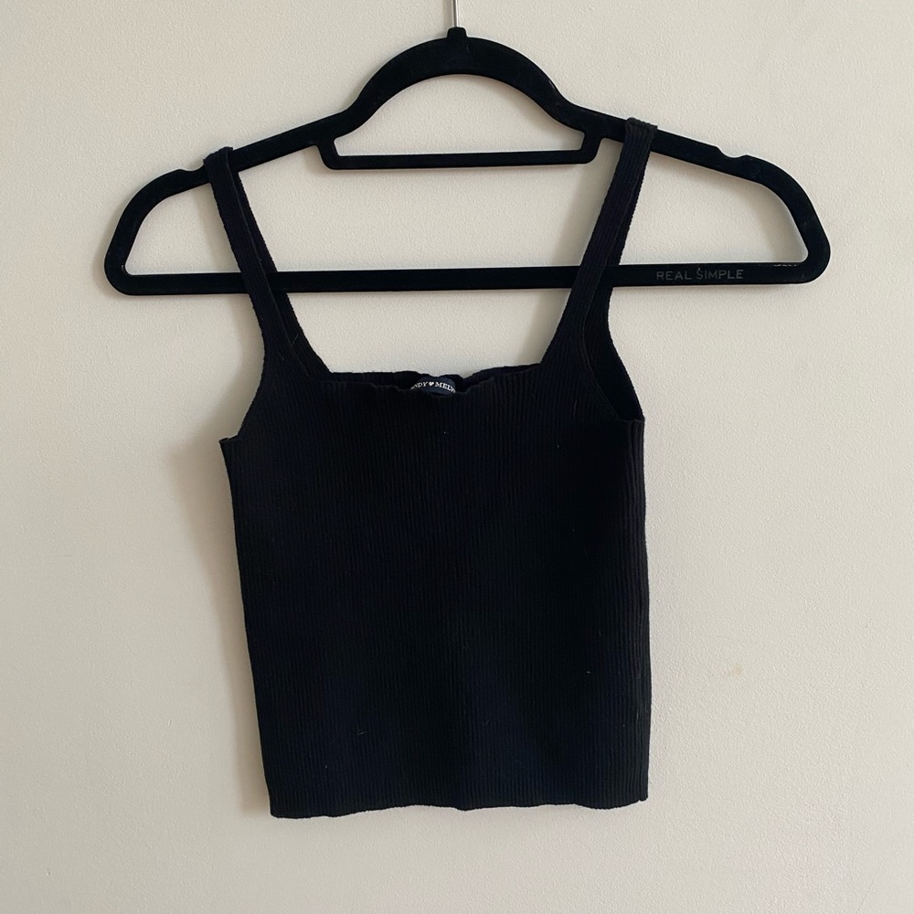 Brandy Melville Ribbed Square Neck Top